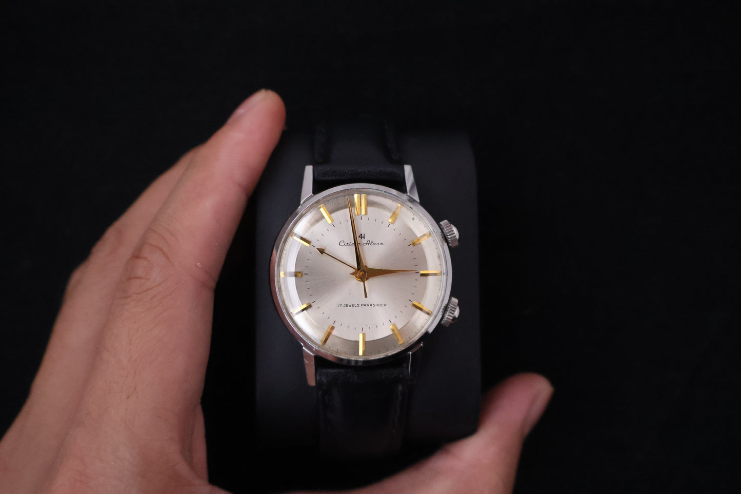 (SERVICED) Rare Vintage 1965 Citizen Alarm 4H Parashock 17 Jewels - 1507062