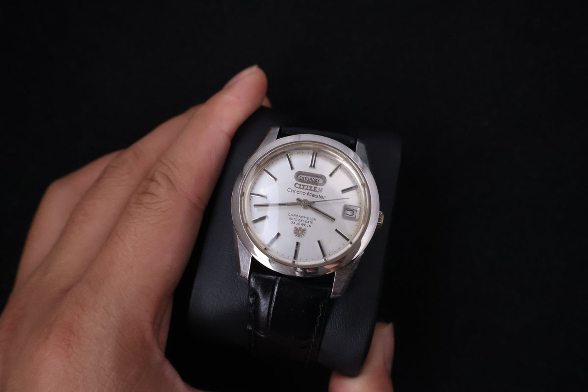 (SERVICED) Rare Vintage 1969 Citizen Chrono Master Gold Medallion 33 Jewels - 4-520840 Y