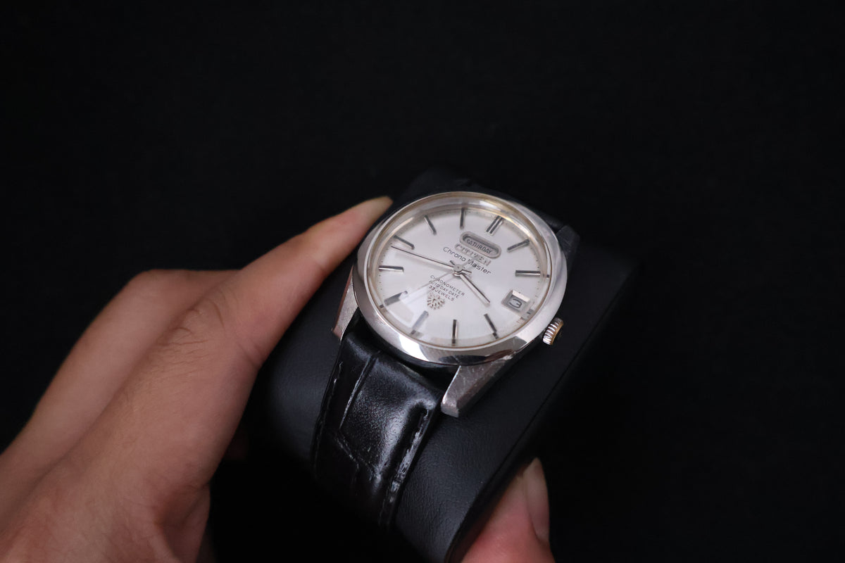 (SERVICED) Rare Vintage 1969 Citizen Chrono Master Gold Medallion 33 Jewels - 4-520840 Y