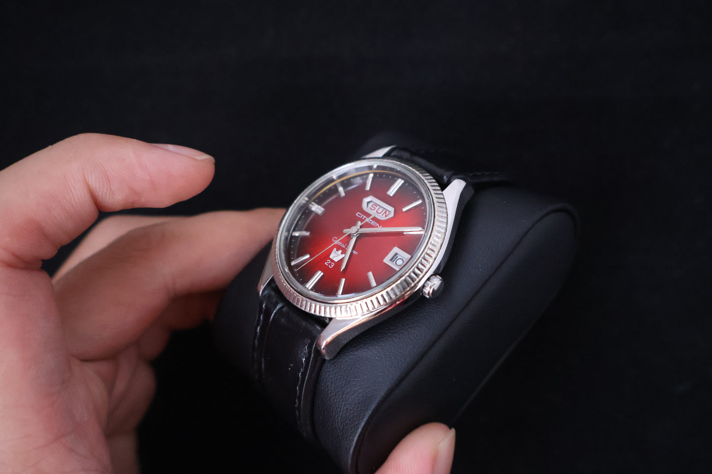 (SERVICED) Vintage 1966 Citizen Crystal Seven Red Dial 23 Jewels - ACSS 3005-SA