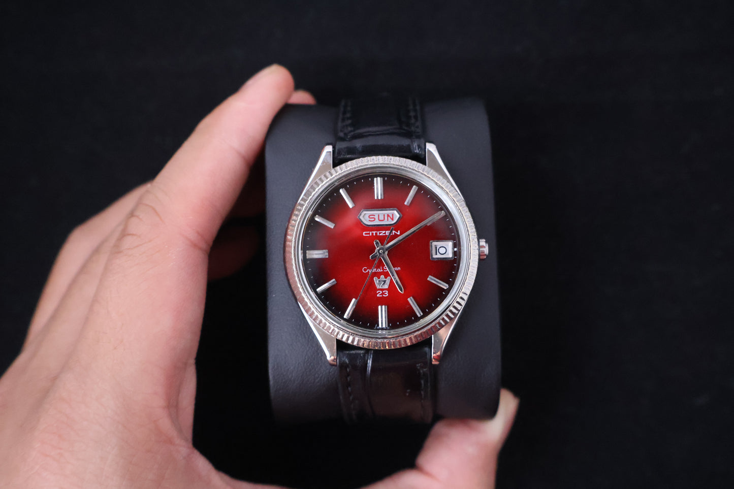 (SERVICED) Vintage 1966 Citizen Crystal Seven Red Dial 23 Jewels - ACSS 3005-SA