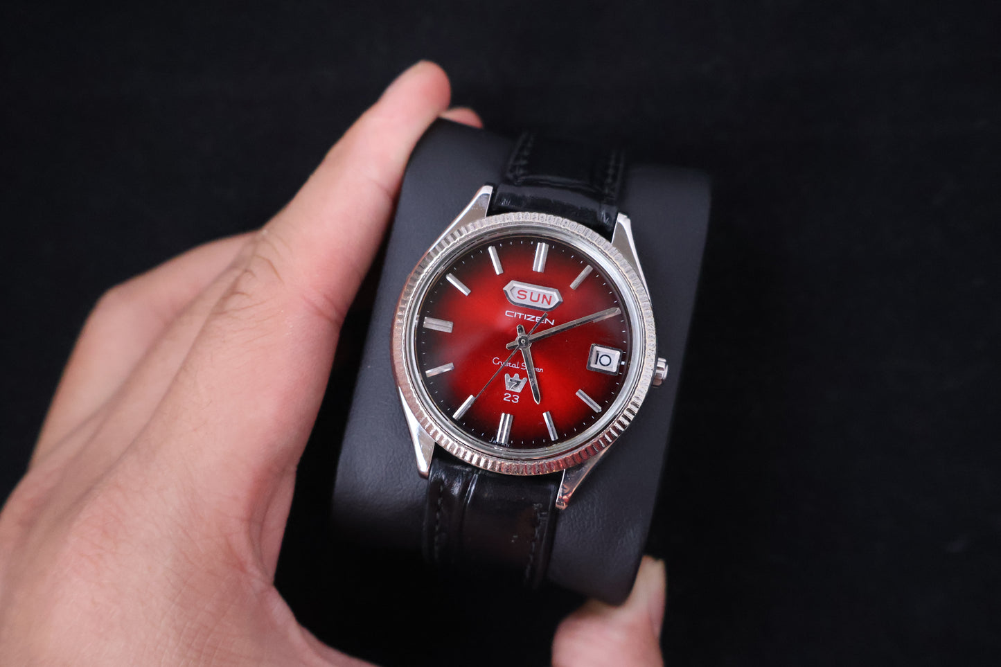 (SERVICED) Vintage 1966 Citizen Crystal Seven Red Dial 23 Jewels - ACSS 3005-SA