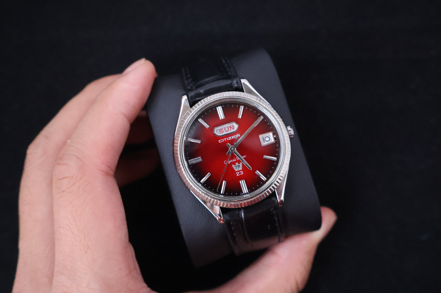 (SERVICED) Vintage 1966 Citizen Crystal Seven Red Dial 23 Jewels - ACSS 3005-SA