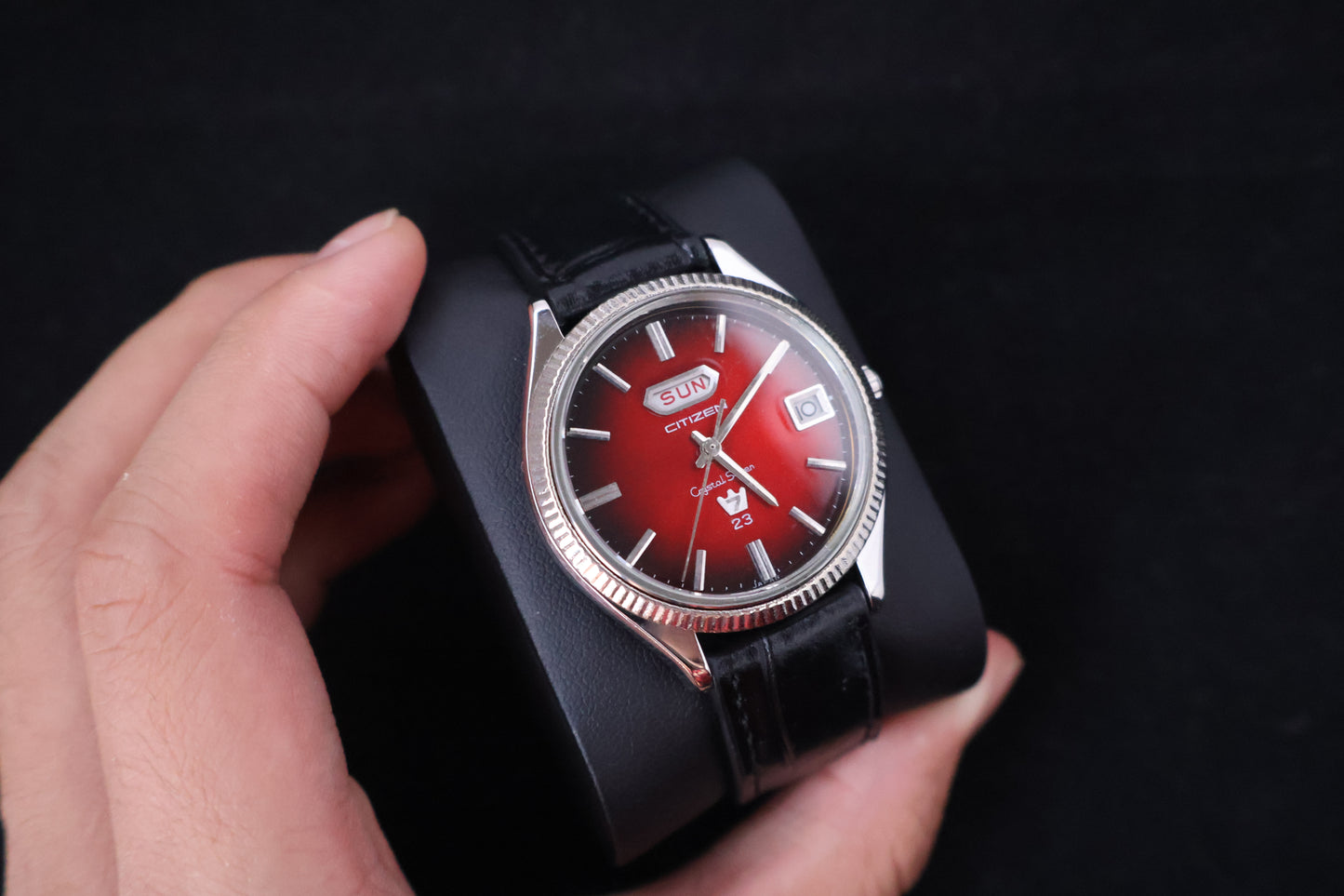 (SERVICED) Vintage 1966 Citizen Crystal Seven Red Dial 23 Jewels - ACSS 3005-SA