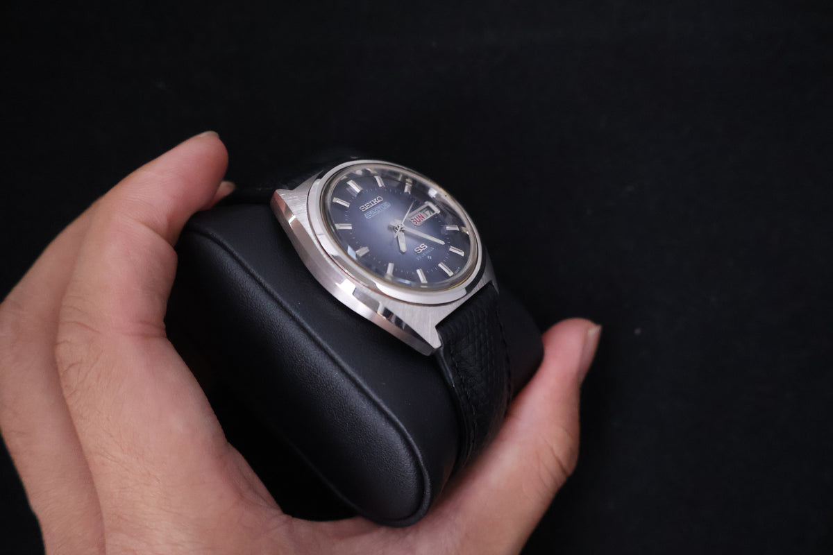 (SERVICED) Rare Vintage 1974 Seiko 5 Actus SS Blue Dial 23 Jewels 6106-7520