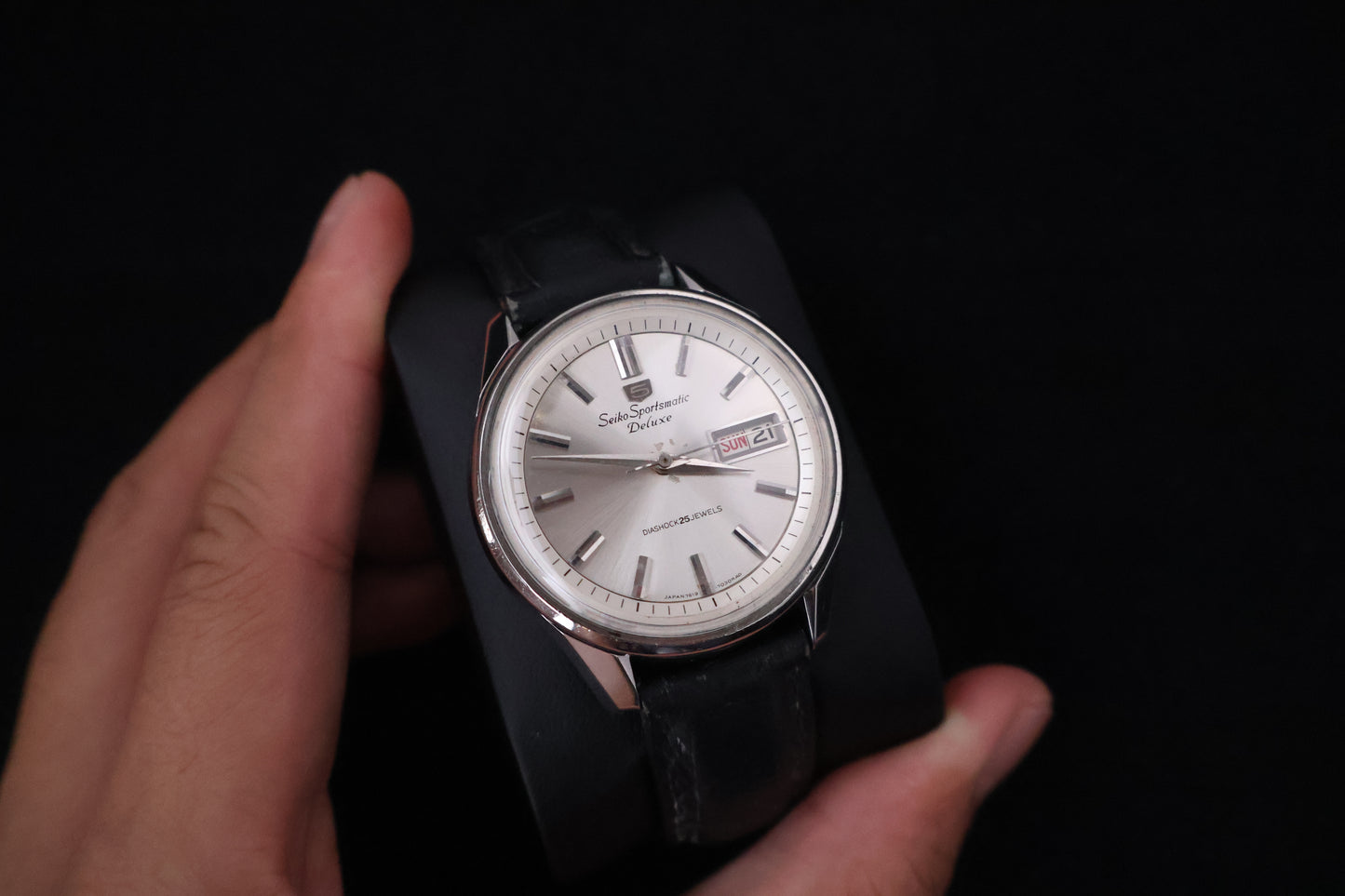 (SERVICED) Rare Vintage 1966 Seiko Sportsmatic 5 Deluxe 25 Jewels 7619-7010