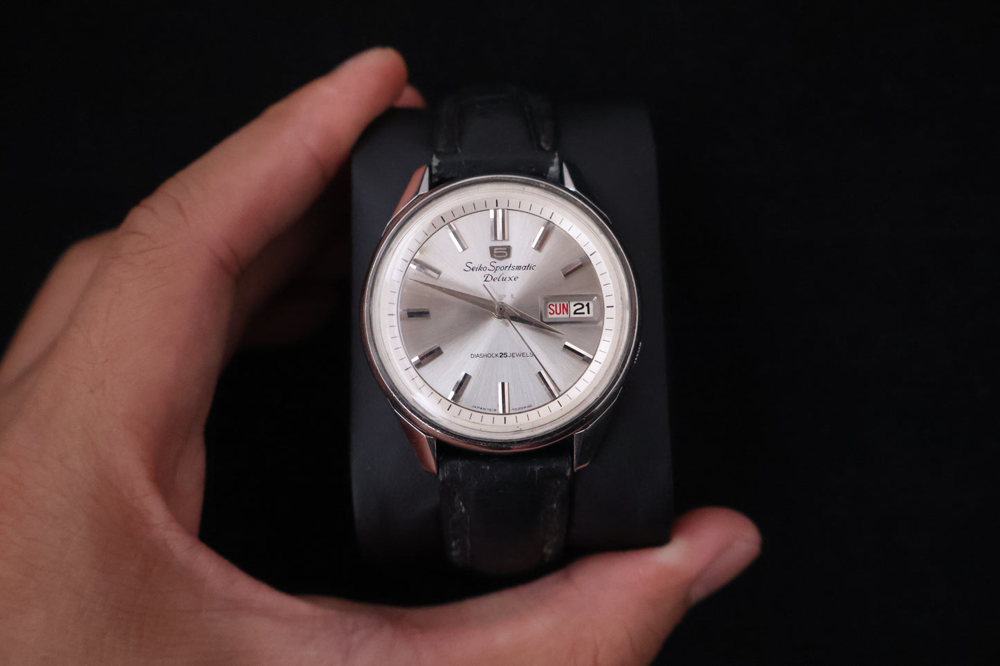 (SERVICED) Rare Vintage 1966 Seiko Sportsmatic 5 Deluxe 25 Jewels 7619-7010
