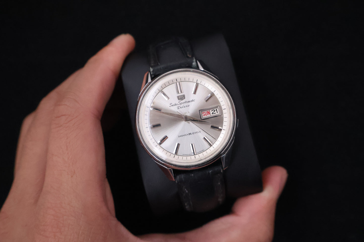 (SERVICED) Rare Vintage 1966 Seiko Sportsmatic 5 Deluxe 25 Jewels 7619-7010
