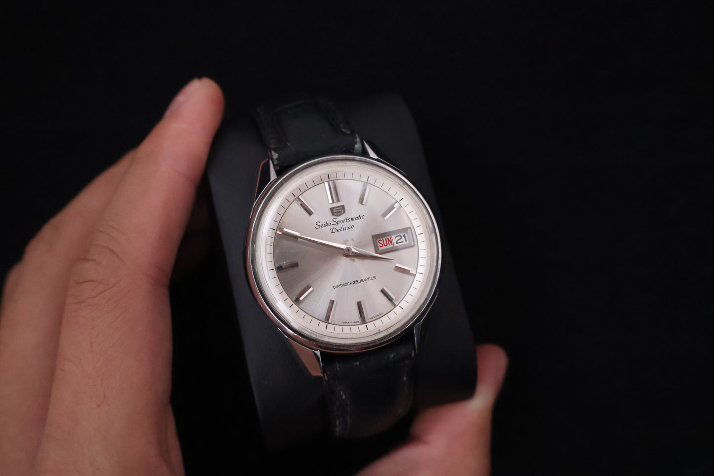 (SERVICED) Rare Vintage 1966 Seiko Sportsmatic 5 Deluxe 25 Jewels 7619-7010
