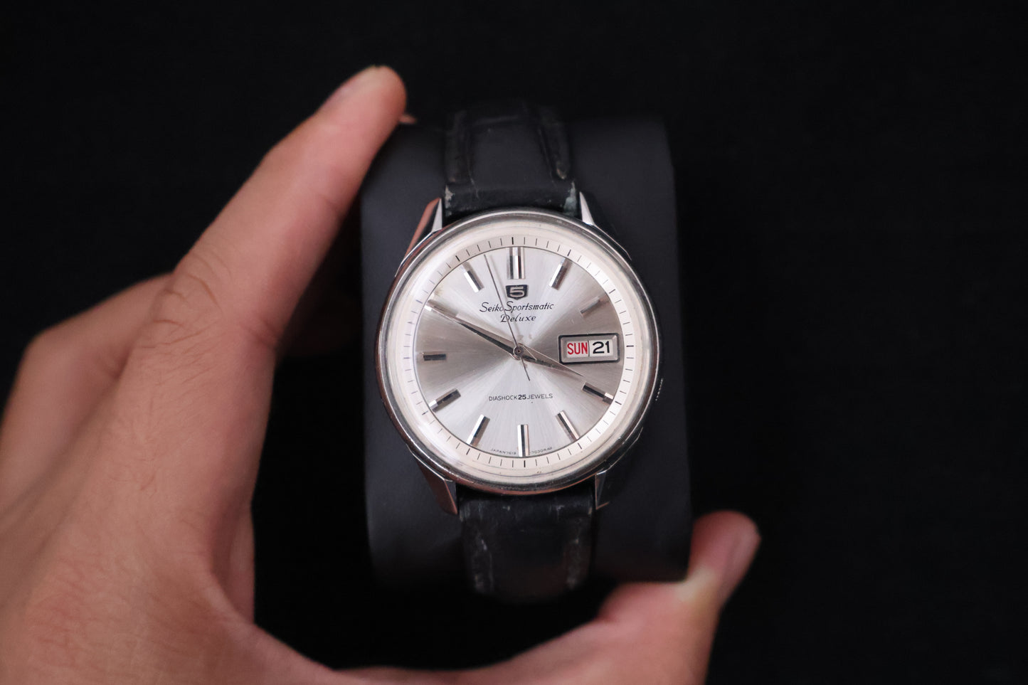(SERVICED) Rare Vintage 1966 Seiko Sportsmatic 5 Deluxe 25 Jewels 7619-7010