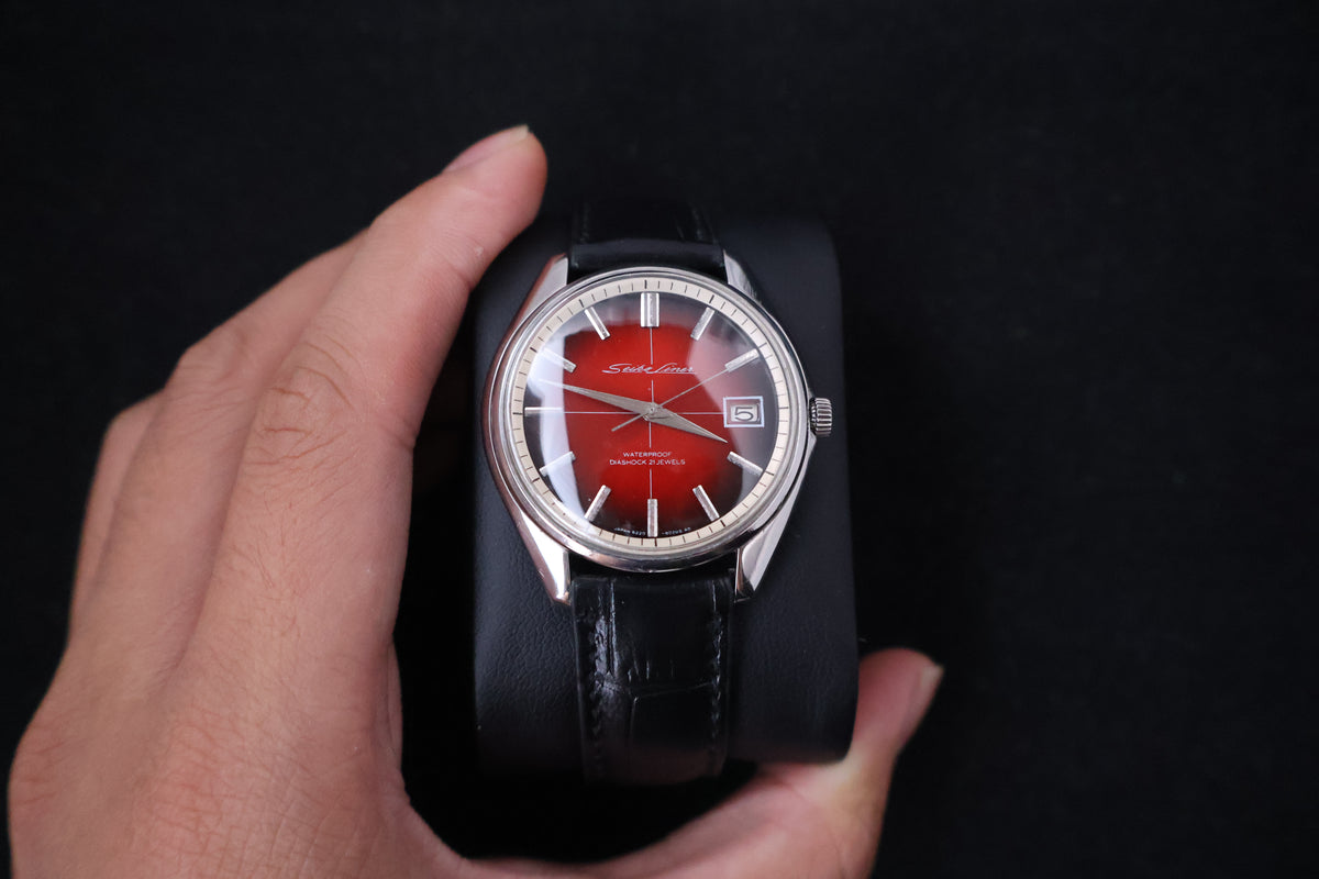 (SERVICED) Rare Vintage 1966 Seiko Skyliner Red Dial 21 Jewels 6222-8000