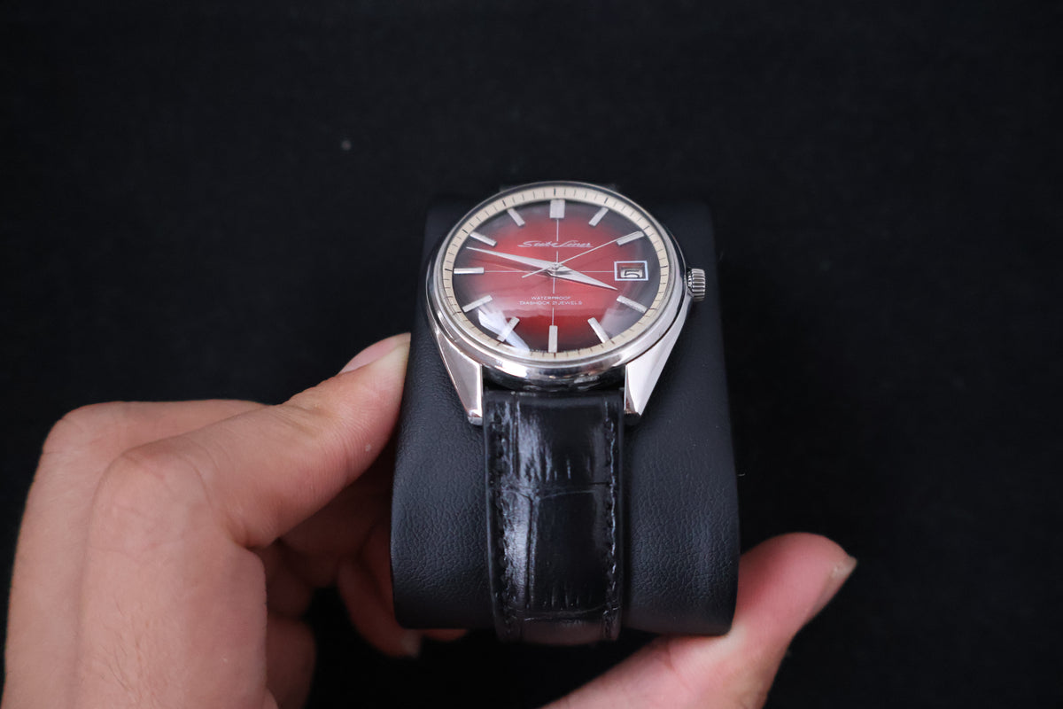 (SERVICED) Rare Vintage 1966 Seiko Skyliner Red Dial 21 Jewels 6222-8000