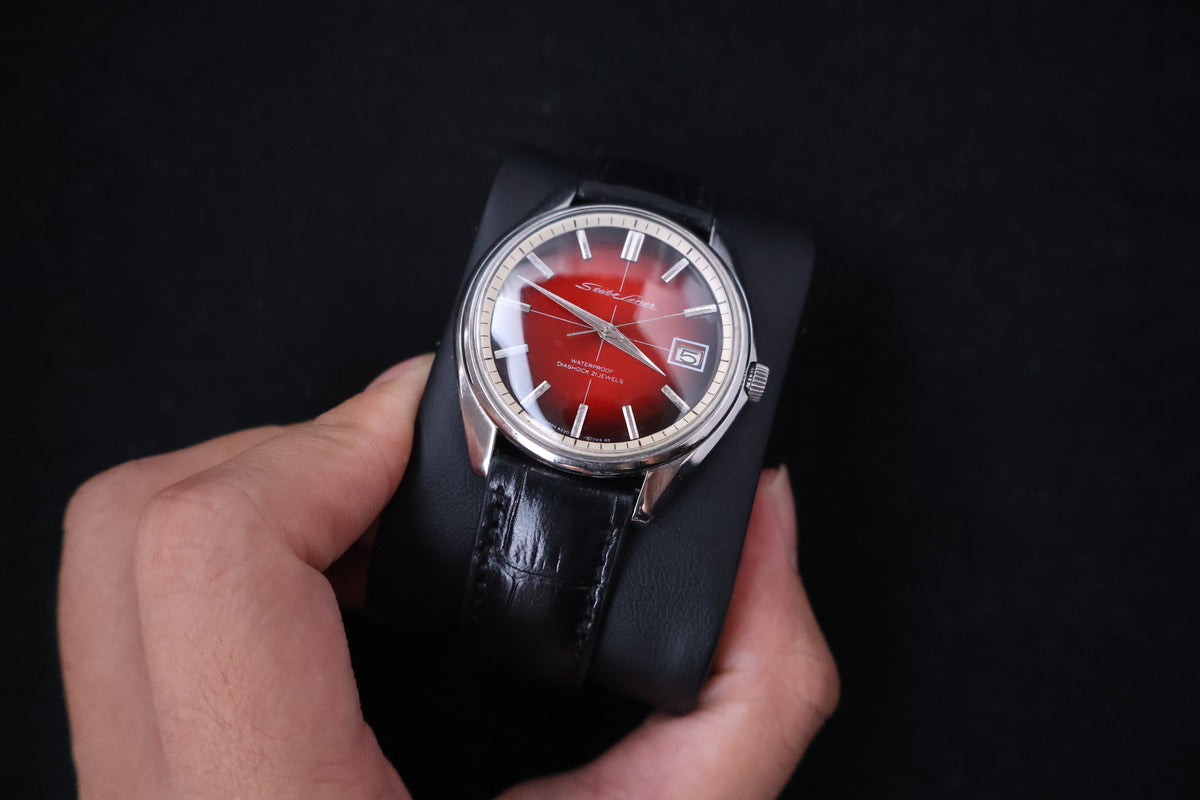 (SERVICED) Rare Vintage 1966 Seiko Skyliner Red Dial 21 Jewels 6222-8000