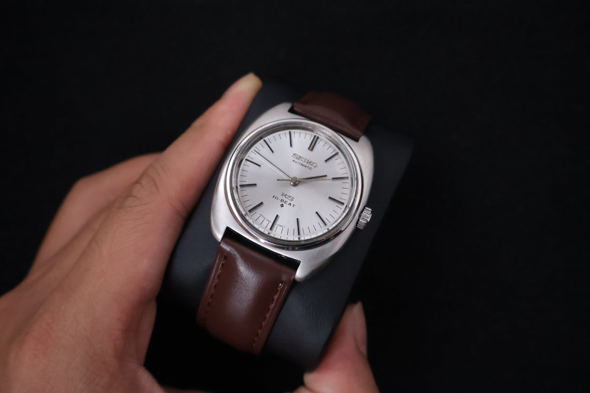 (SERVICED) Rare Vintage 1970 Seiko King Seiko 56KS Hi-Beat Gold Medallion 5621-7000