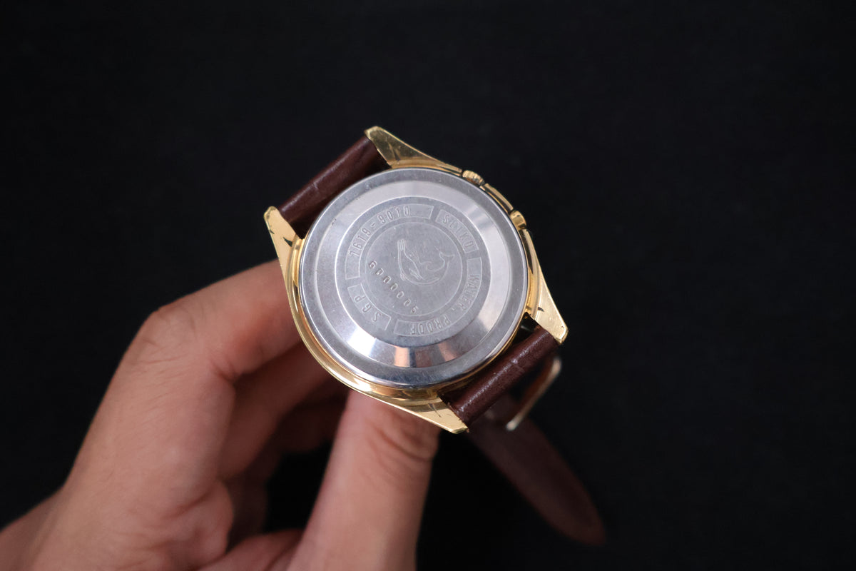 (SERVICED) Rare Vintage 1966 Seiko Sportsmatic 5 Deluxe Fluted Bezel SGP 25 Jewels 7619-9010