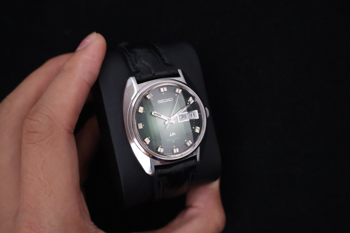 (SERVICED) Rare Vintage 1972 Seiko Lord Matic Emerald Faceted 25 Jewels 5606-7230