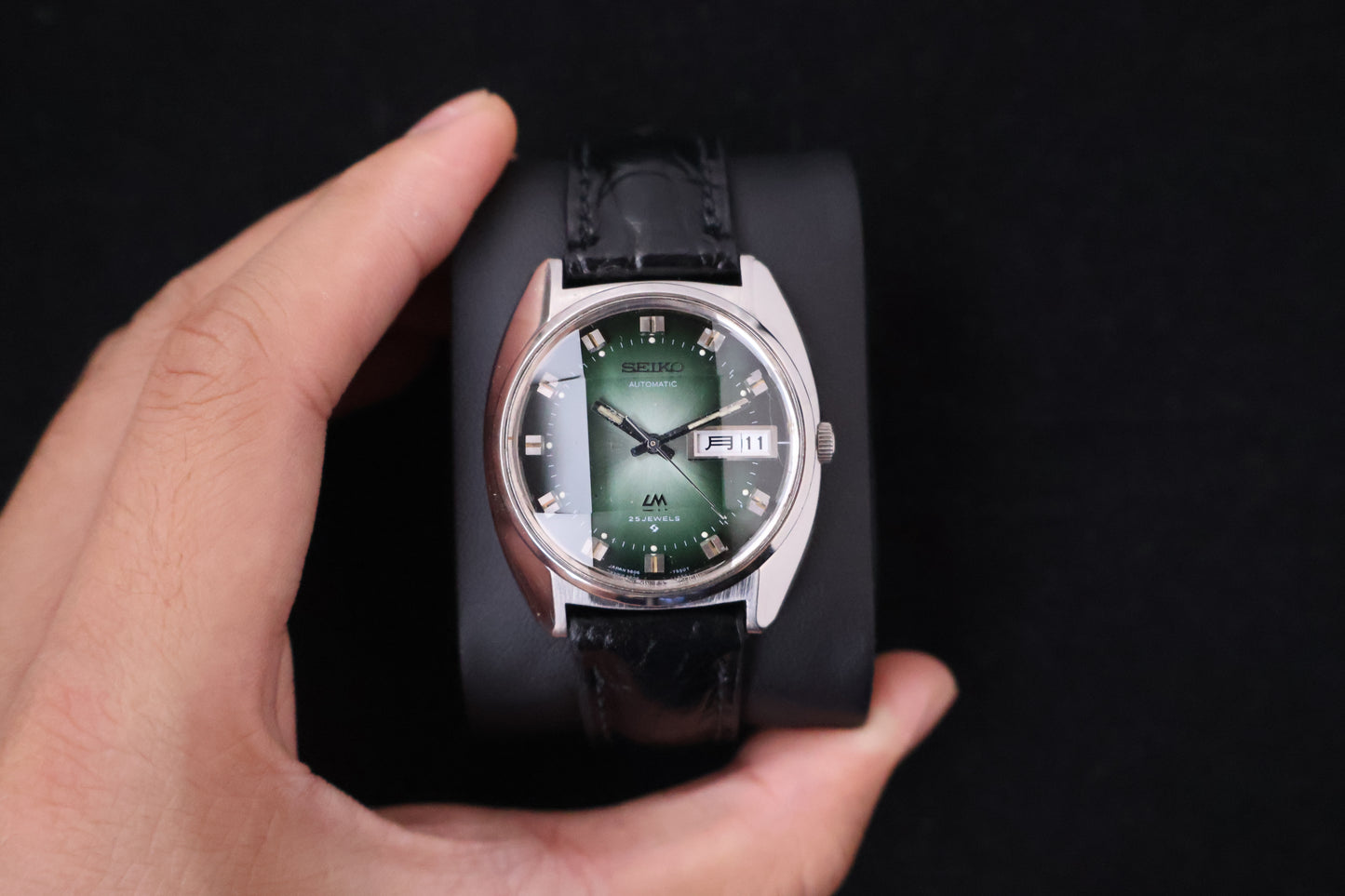 (SERVICED) Rare Vintage 1972 Seiko Lord Matic Emerald Faceted 25 Jewels 5606-7230