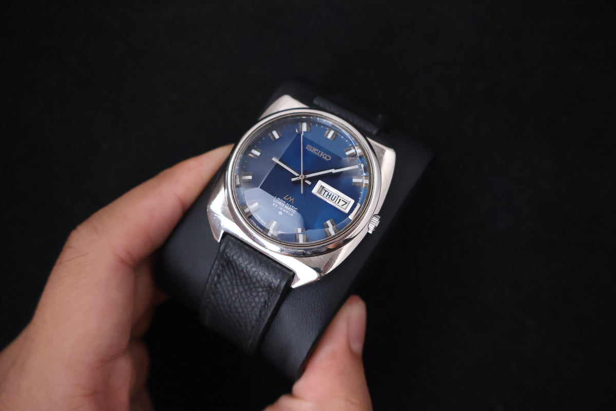 (SERVICED) Rare Vintage 1969 Seiko Lord Matic LM Blue Dial 23 Jewels 5606-9030