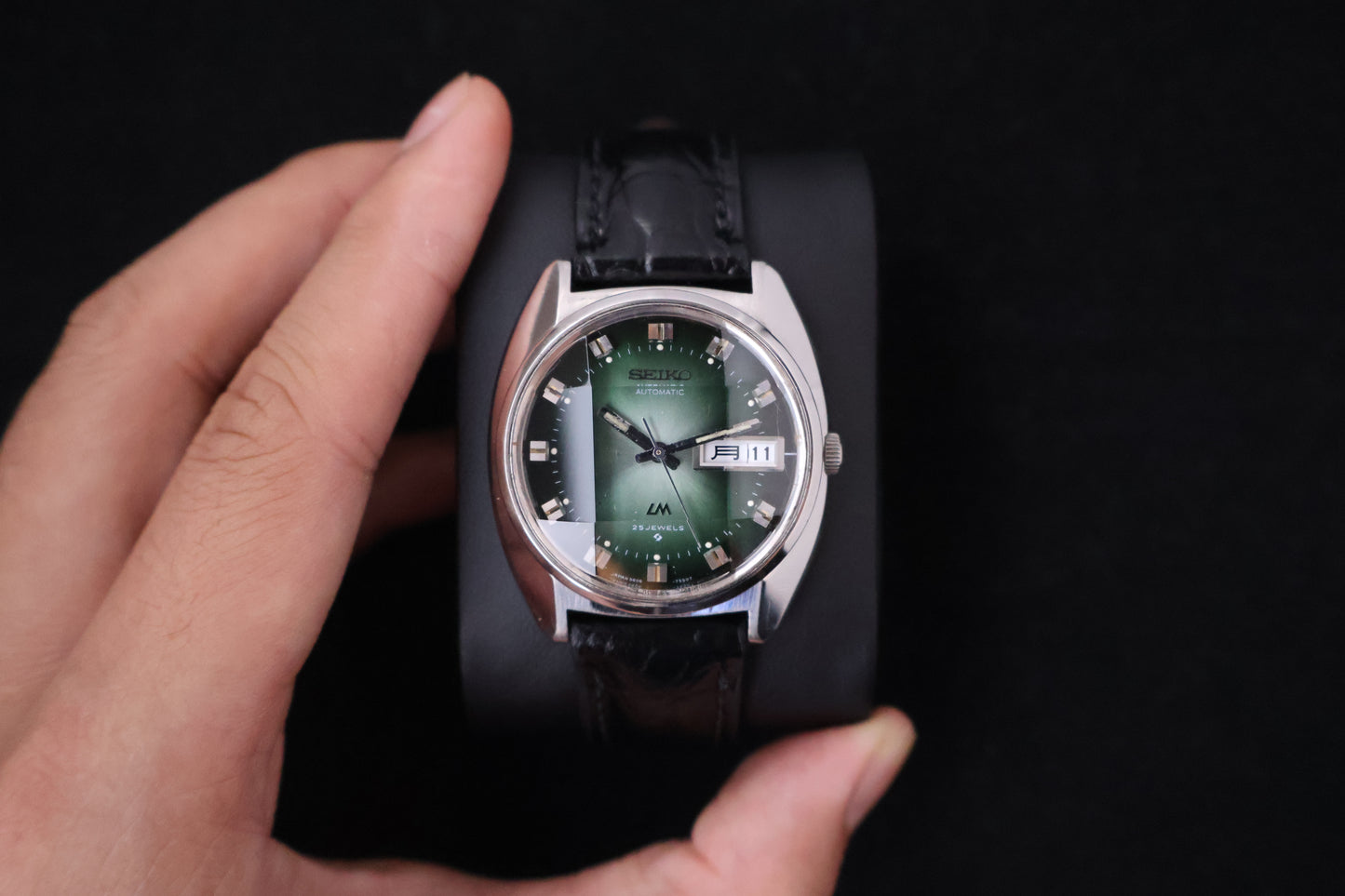 (SERVICED) Rare Vintage 1972 Seiko Lord Matic Emerald Faceted 25 Jewels 5606-7230