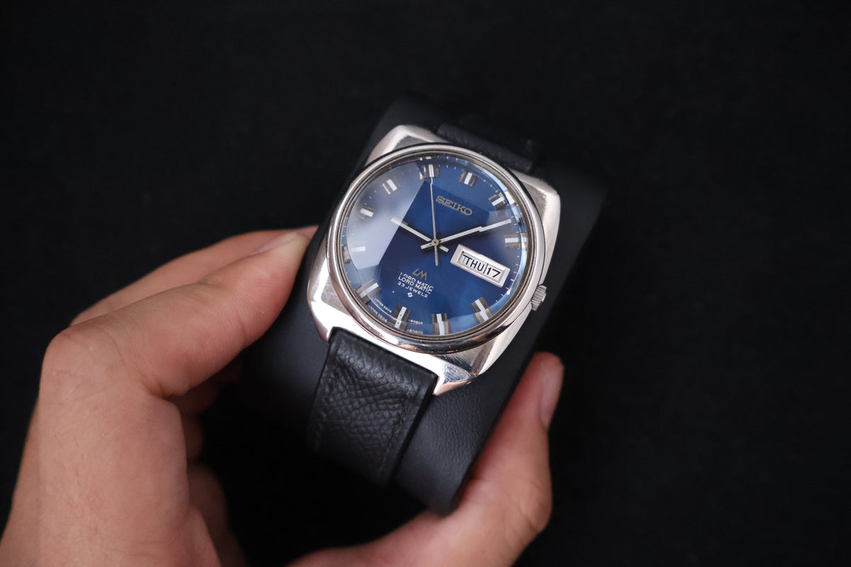 (SERVICED) Rare Vintage 1969 Seiko Lord Matic LM Blue Dial 23 Jewels 5606-9030