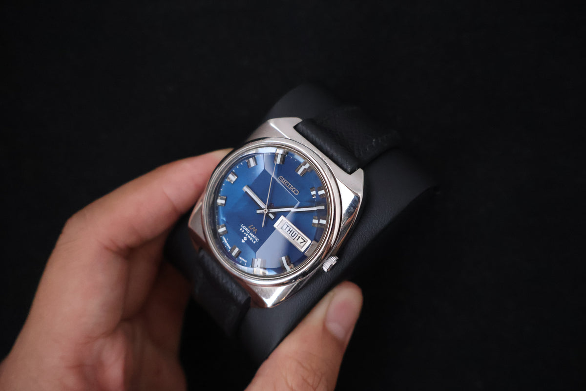 (SERVICED) Rare Vintage 1969 Seiko Lord Matic LM Blue Dial 23 Jewels 5606-9030