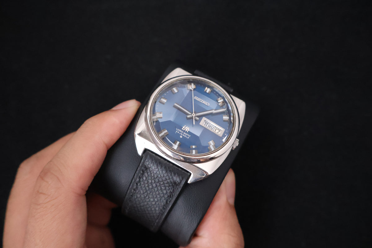 (SERVICED) Rare Vintage 1969 Seiko Lord Matic LM Blue Dial 23 Jewels 5606-9030