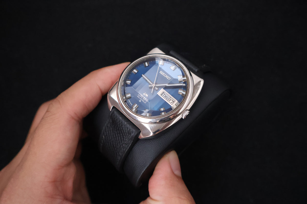 (SERVICED) Rare Vintage 1969 Seiko Lord Matic LM Blue Dial 23 Jewels 5606-9030