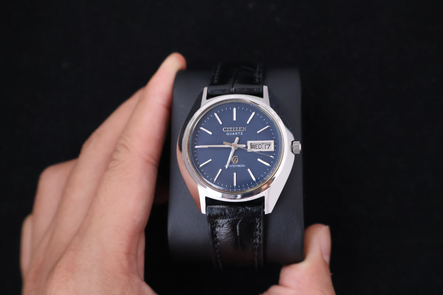 (SERVICED) Rare Vintage 1975 Citizen Crystron Quartz Blue Dial 8620-860098Y