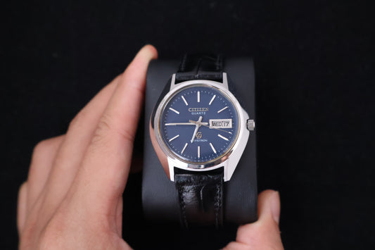 (SERVICED) Rare Vintage 1975 Citizen Crystron Quartz Blue Dial 8620-860098Y