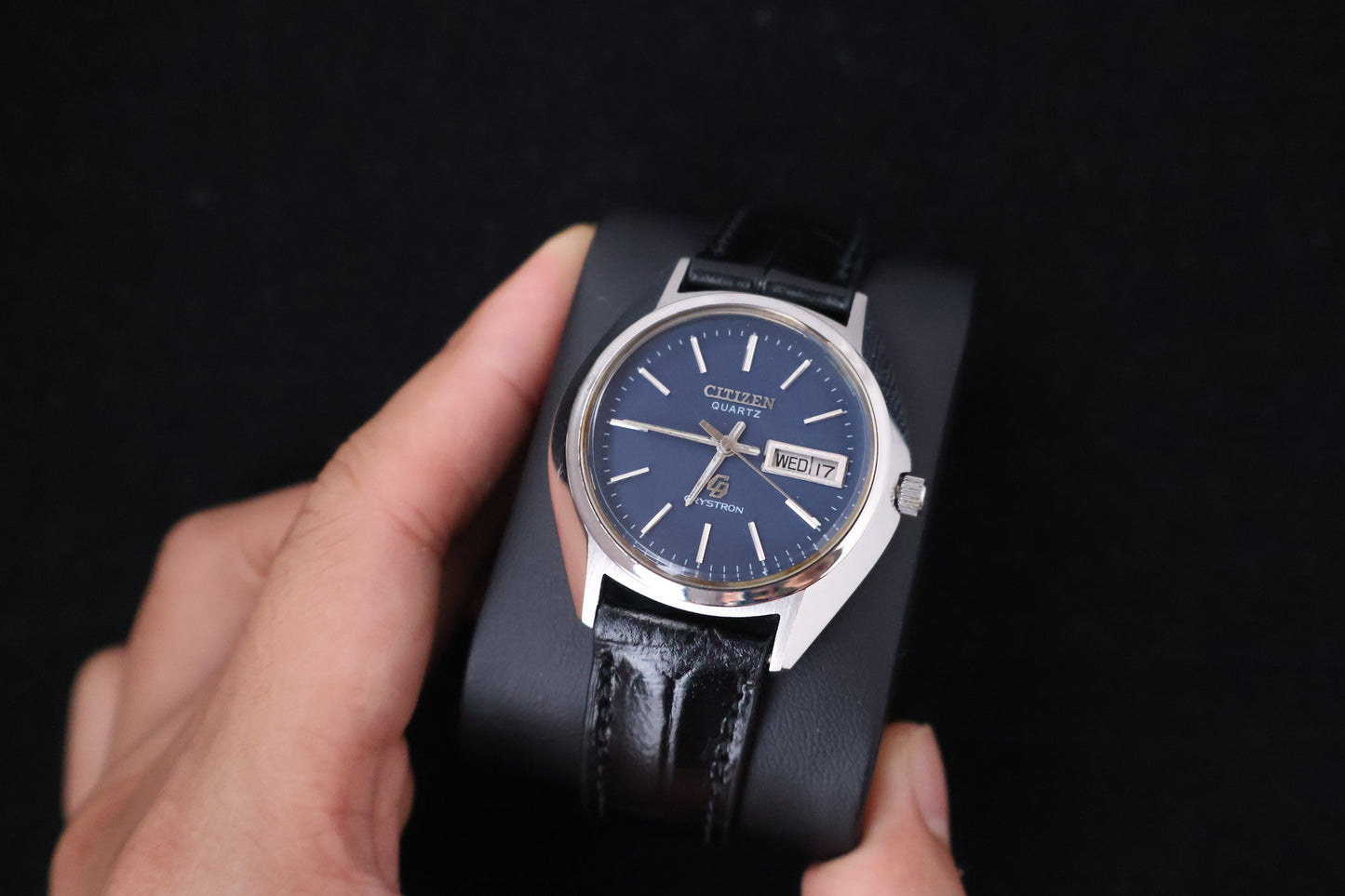 (SERVICED) Rare Vintage 1975 Citizen Crystron Quartz Blue Dial 8620-860098Y