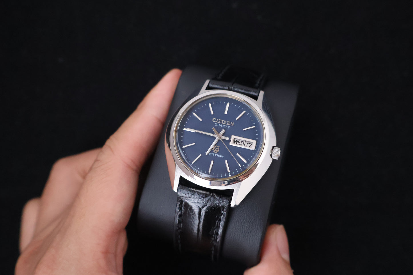 (SERVICED) Rare Vintage 1975 Citizen Crystron Quartz Blue Dial 8620-860098Y