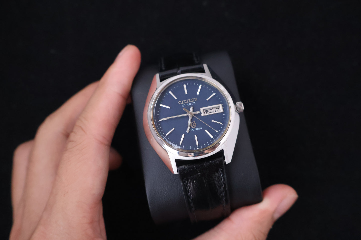 (SERVICED) Rare Vintage 1975 Citizen Crystron Quartz Blue Dial 8620-860098Y