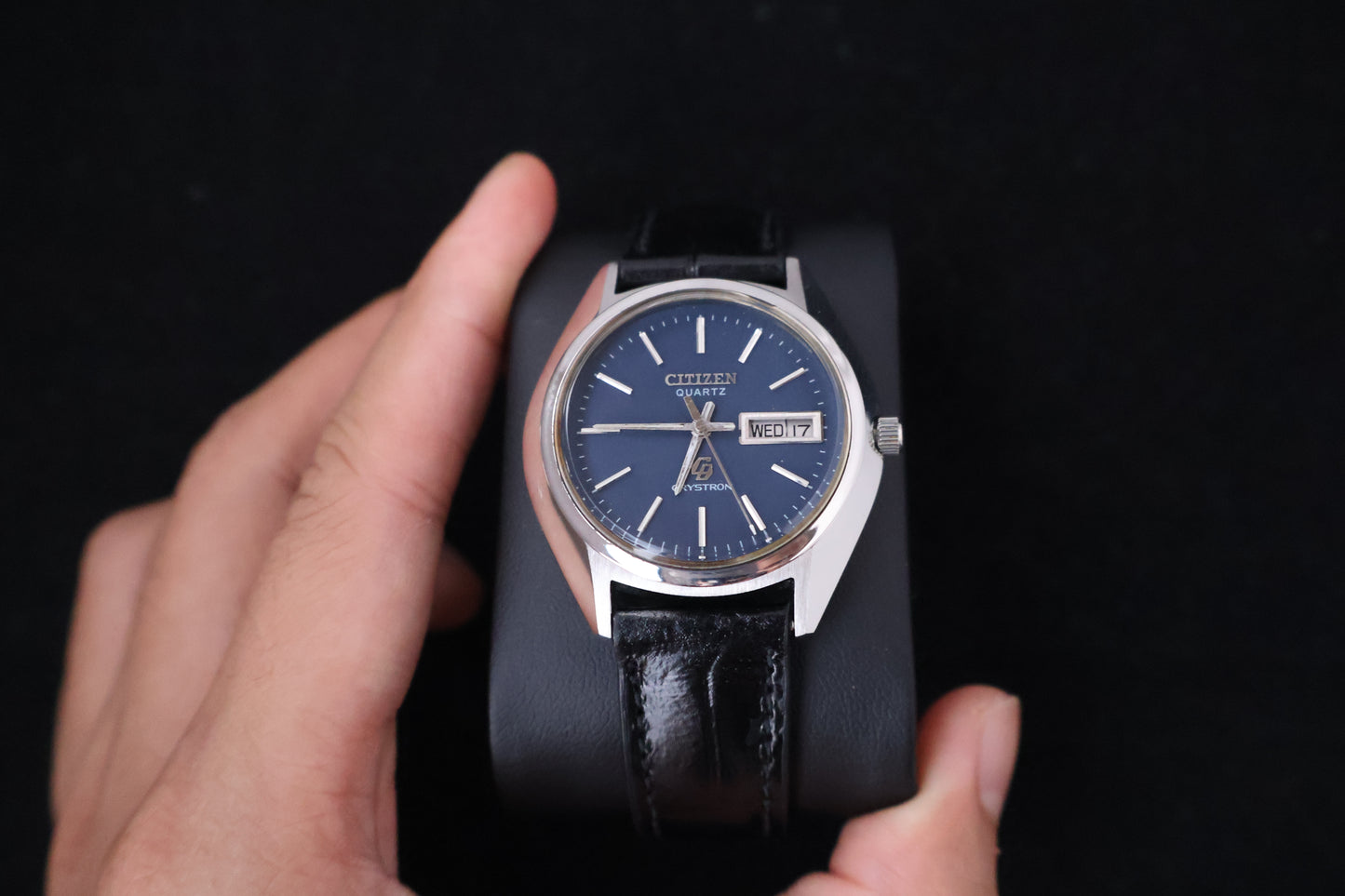 (SERVICED) Rare Vintage 1975 Citizen Crystron Quartz Blue Dial 8620-860098Y