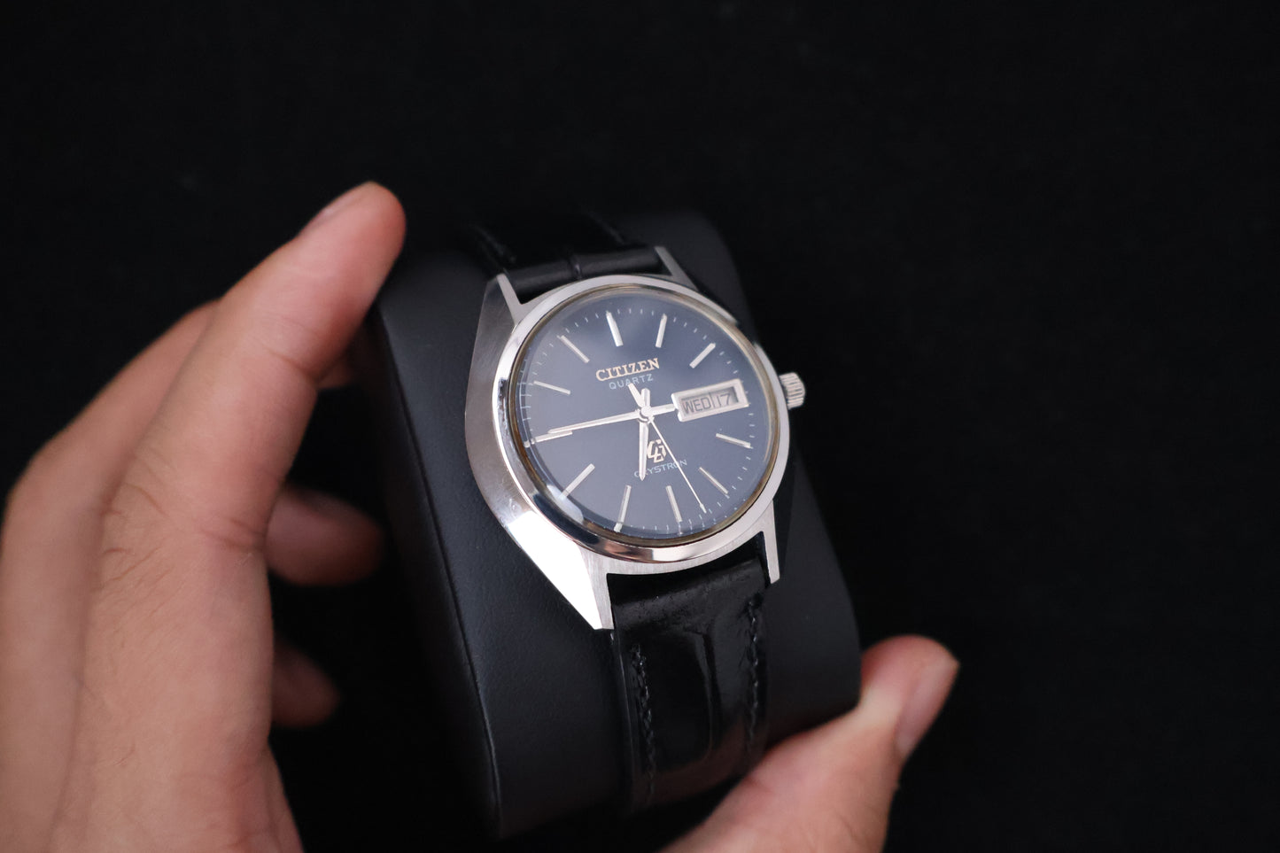 (SERVICED) Rare Vintage 1975 Citizen Crystron Quartz Blue Dial 8620-860098Y
