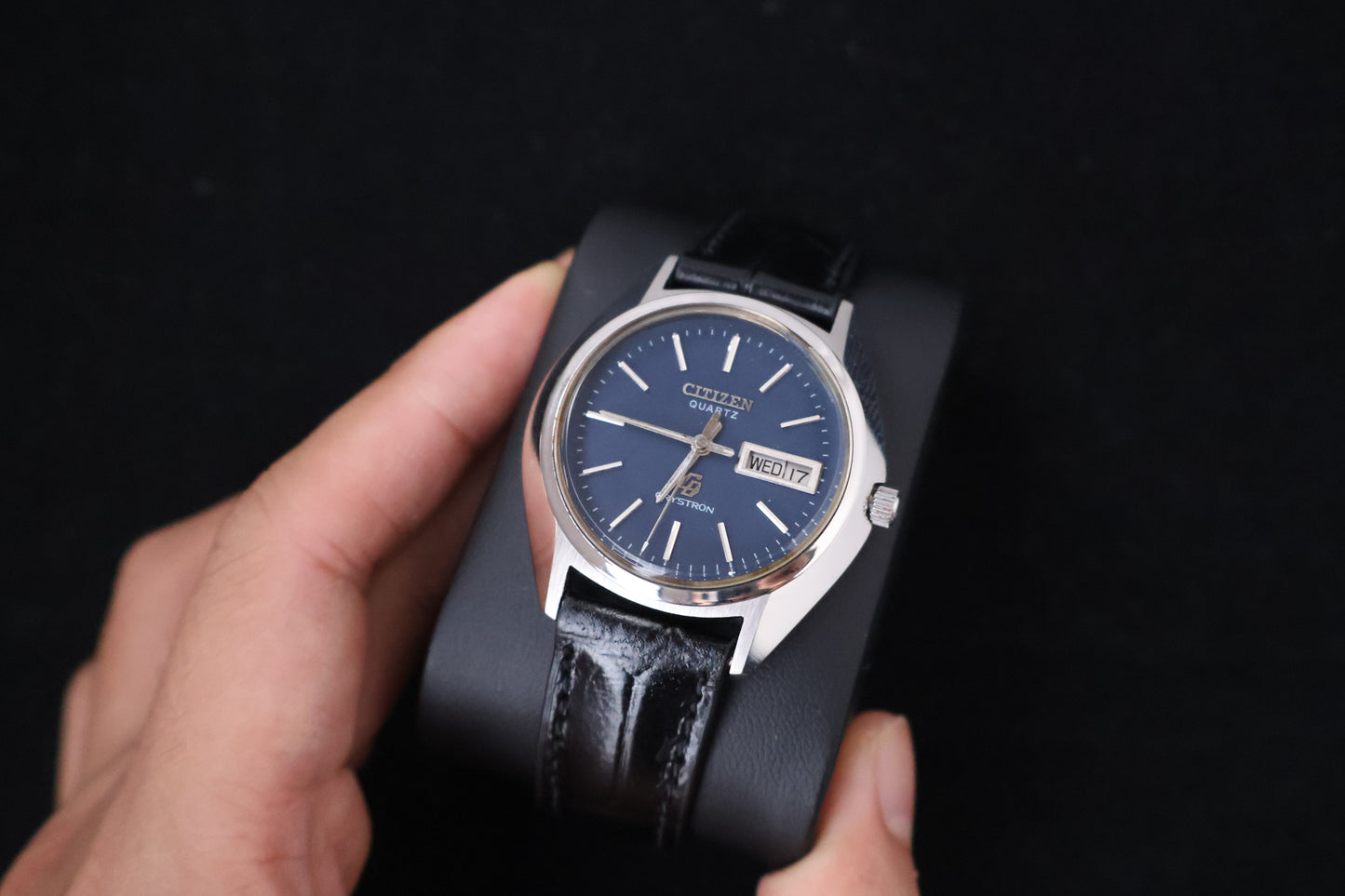 (SERVICED) Rare Vintage 1975 Citizen Crystron Quartz Blue Dial 8620-860098Y