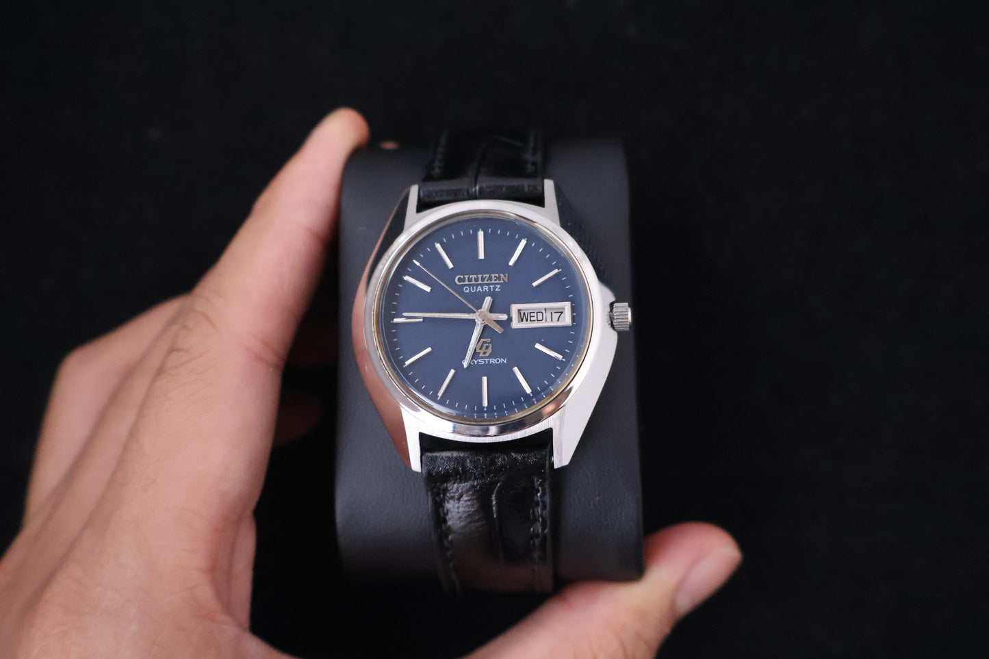 (SERVICED) Rare Vintage 1975 Citizen Crystron Quartz Blue Dial 8620-860098Y