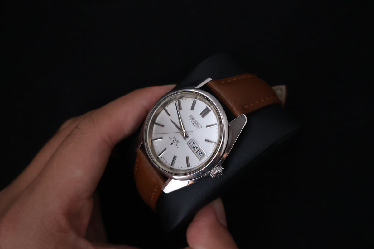 (SERVICED) Rare Vintage 1970 Seiko King Seiko 56KS Hi-Beat Gold Medallion 25 Jewels 5626-7000