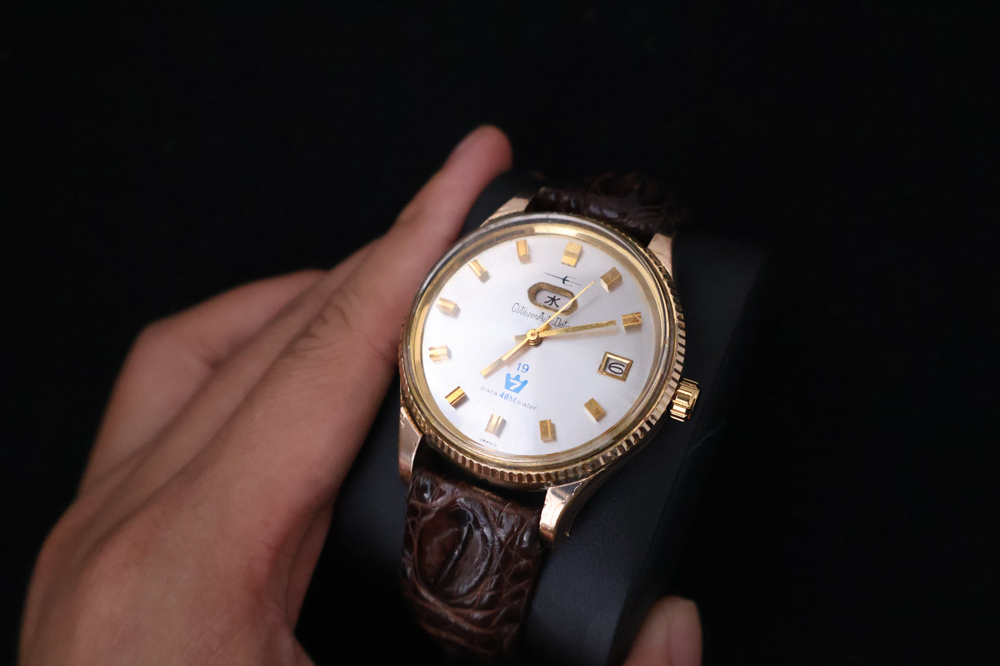 (SERVICED) Rare Vintage 1965 Citizen Auto Dater 7 19 Jewels Gold Plated - 50400661