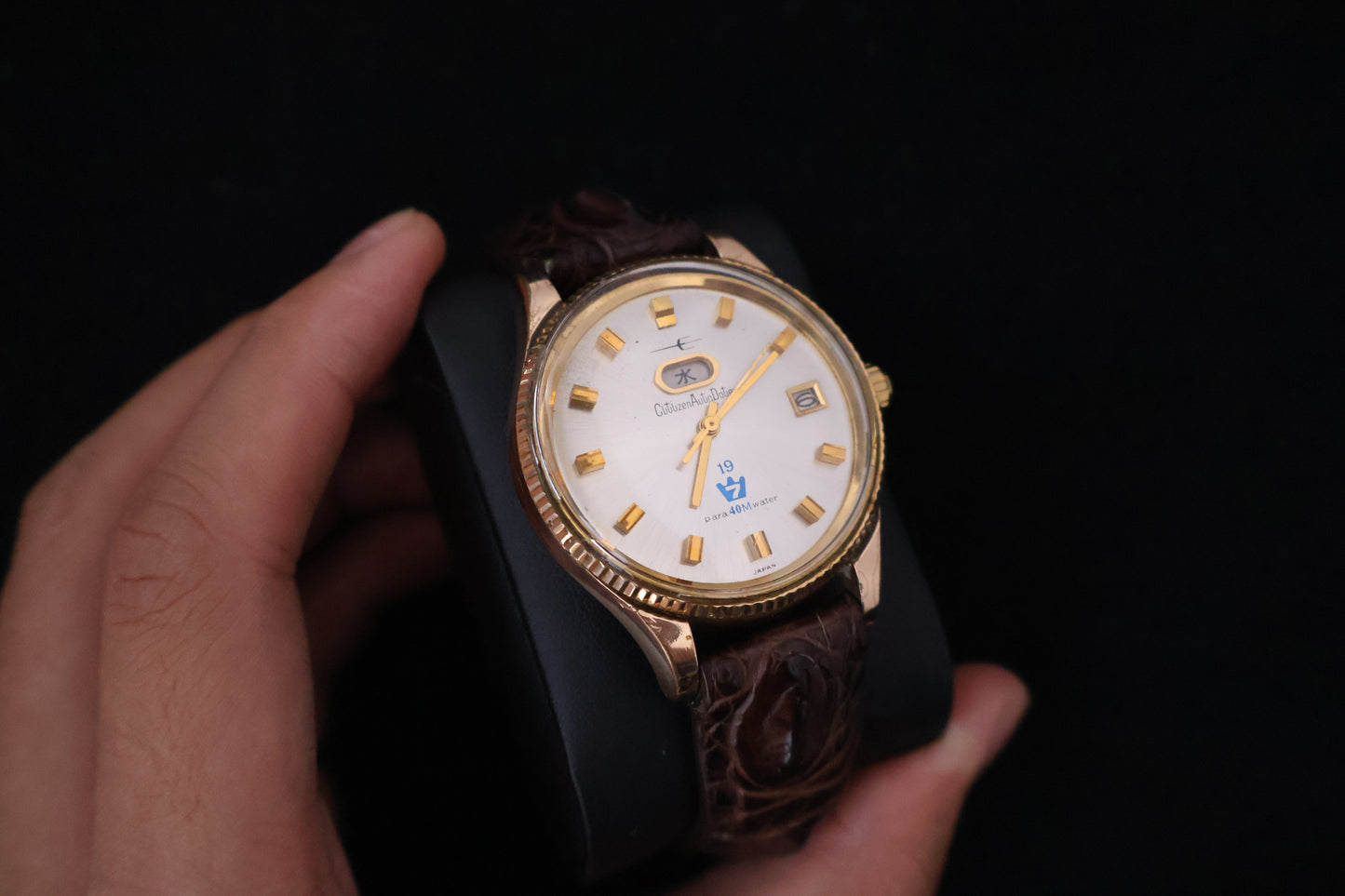 (SERVICED) Rare Vintage 1965 Citizen Auto Dater 7 19 Jewels Gold Plated - 50400661