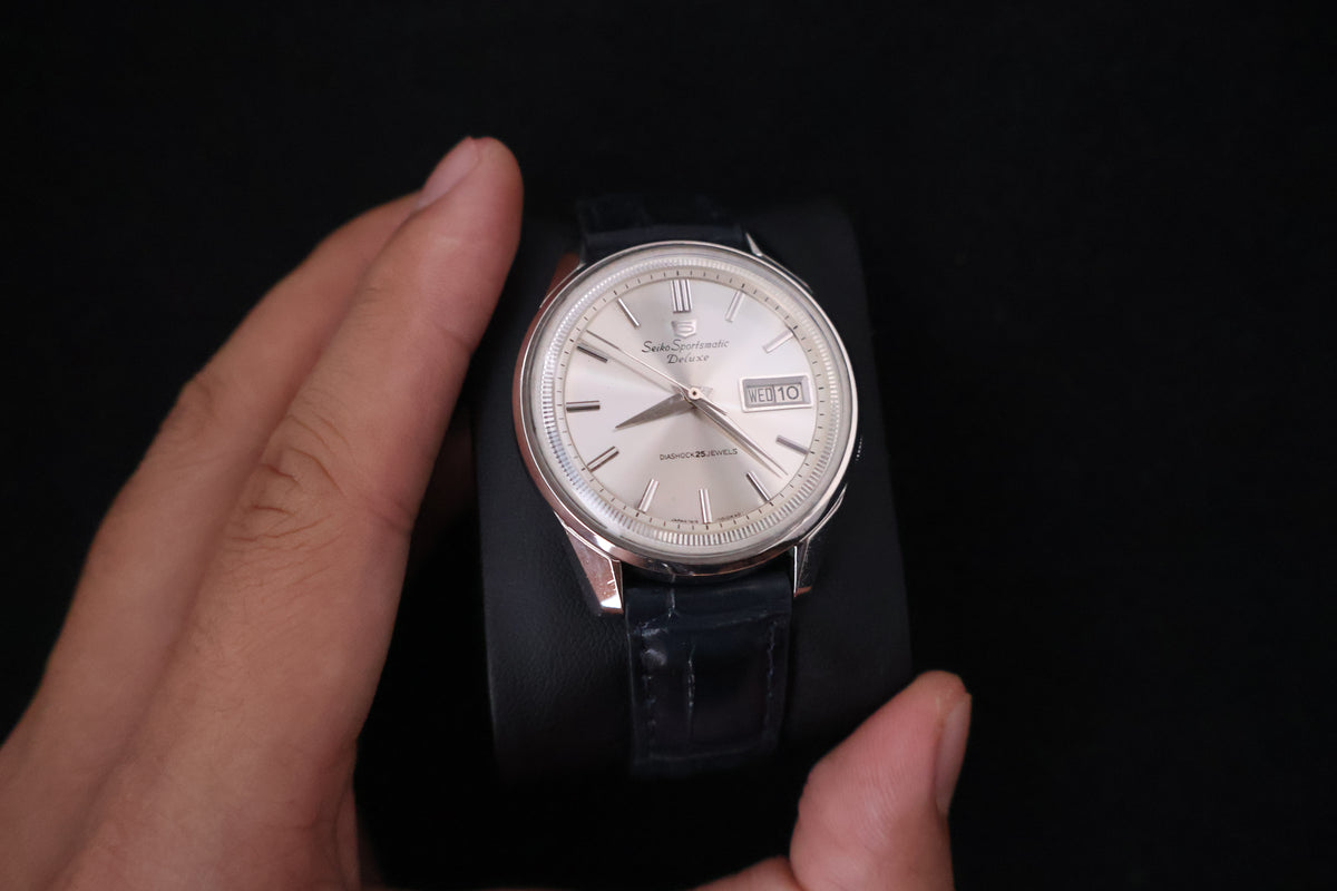 (SERVICED) Rare Vintage 1965 Seiko Sportsmatic 5 Deluxe 25 Jewels 7619-7010
