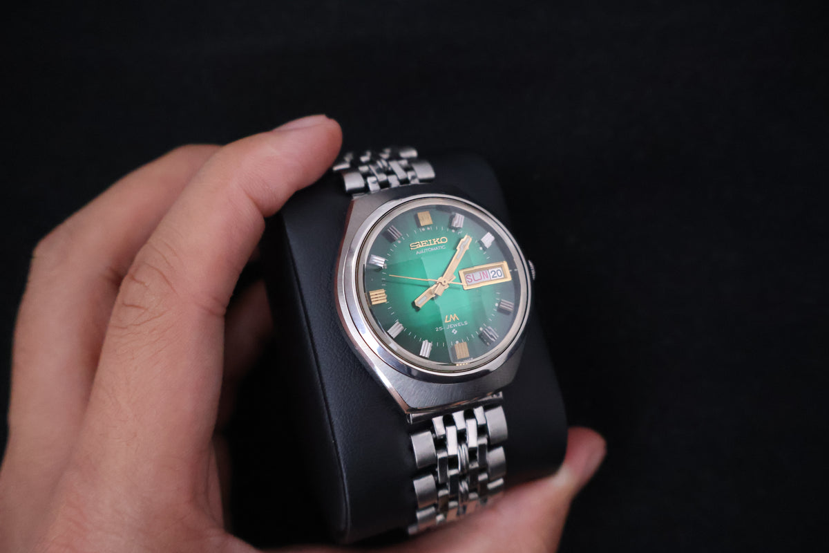(SERVICED) Rare Vintage 1973 Seiko Lord Matic LM Emerald Green 23 Jewels 5606-7300