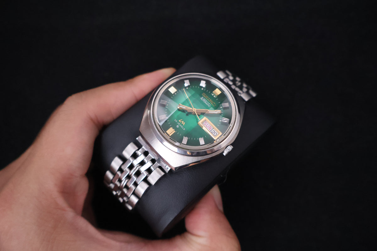 (SERVICED) Rare Vintage 1973 Seiko Lord Matic LM Emerald Green 23 Jewels 5606-7300