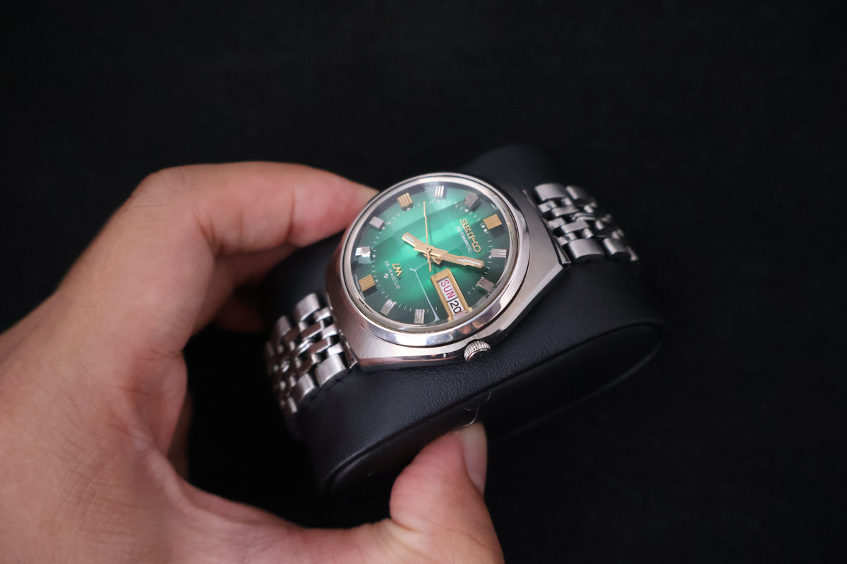 (SERVICED) Rare Vintage 1973 Seiko Lord Matic LM Emerald Green 23 Jewels 5606-7300