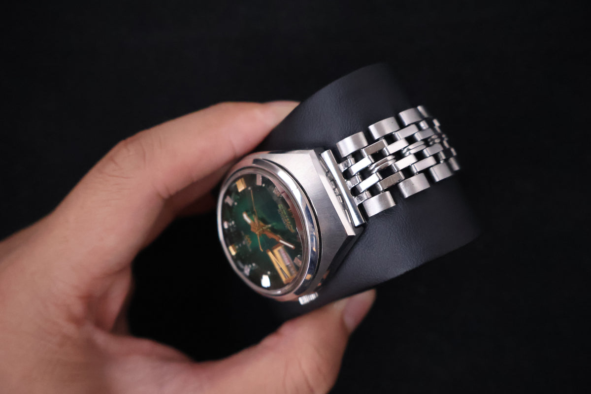 (SERVICED) Rare Vintage 1973 Seiko Lord Matic LM Emerald Green 23 Jewels 5606-7300