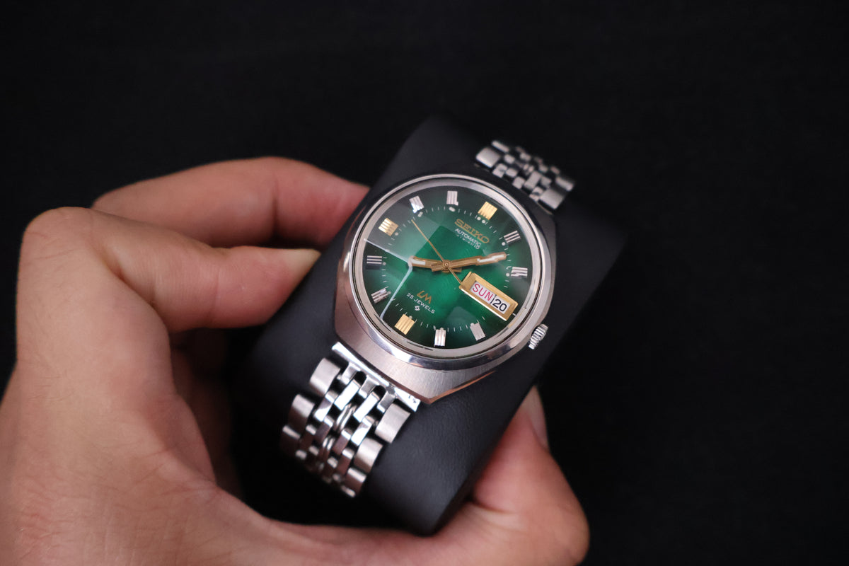 (SERVICED) Rare Vintage 1973 Seiko Lord Matic LM Emerald Green 23 Jewels 5606-7300