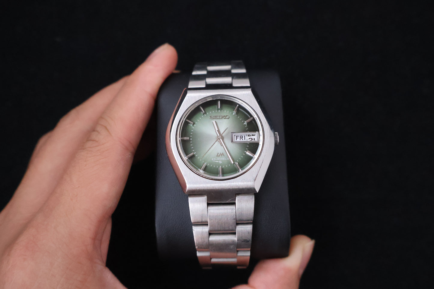 (SERVICED) Rare Vintage 1972 Seiko Lord Matic Green Dial 25 Jewels 5606-6060