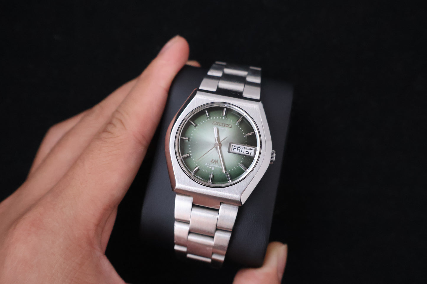 (SERVICED) Rare Vintage 1972 Seiko Lord Matic Green Dial 25 Jewels 5606-6060