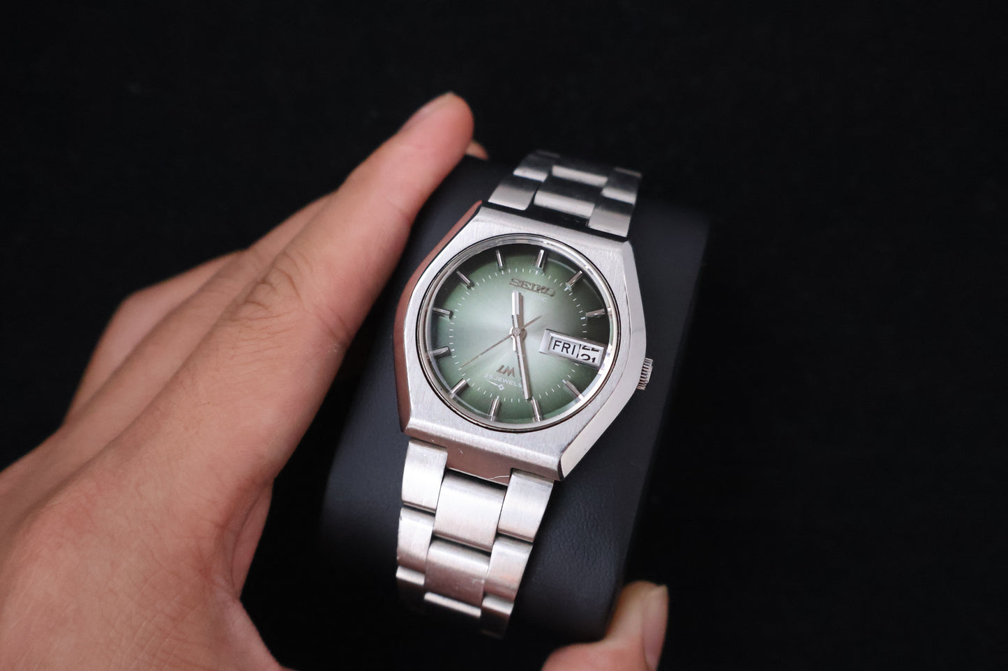 (SERVICED) Rare Vintage 1972 Seiko Lord Matic Green Dial 25 Jewels 5606-6060