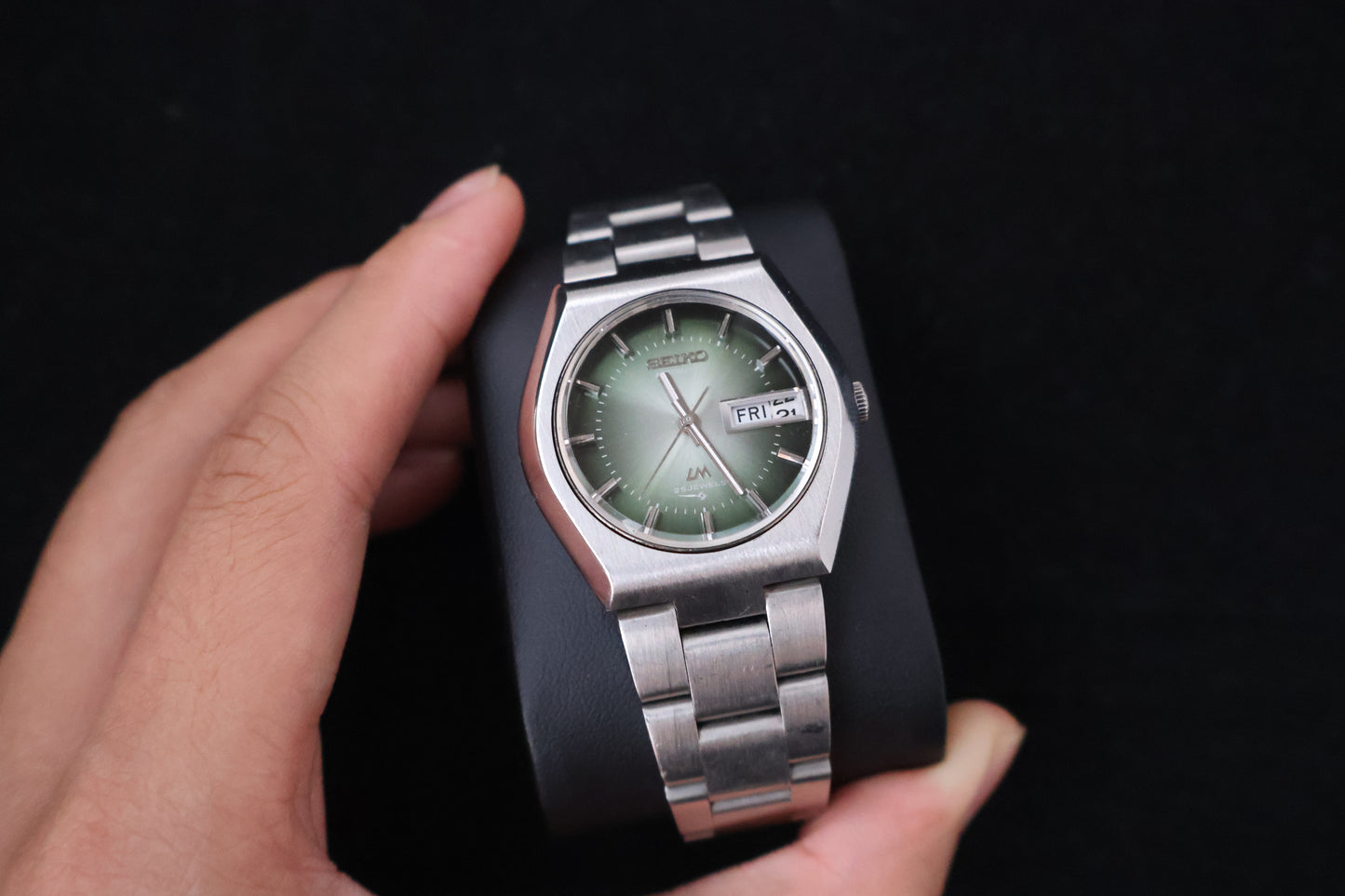 (SERVICED) Rare Vintage 1972 Seiko Lord Matic Green Dial 25 Jewels 5606-6060