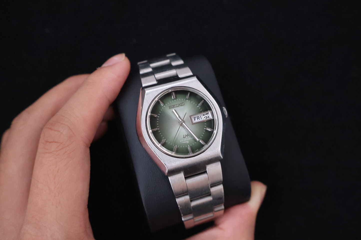(SERVICED) Rare Vintage 1972 Seiko Lord Matic Green Dial 25 Jewels 5606-6060